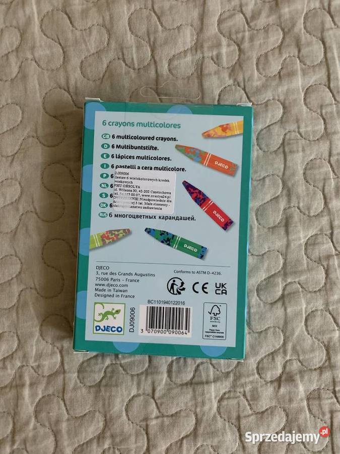 Nowe wielokolorowe kredki woskowe 6 Djeco Warszawa