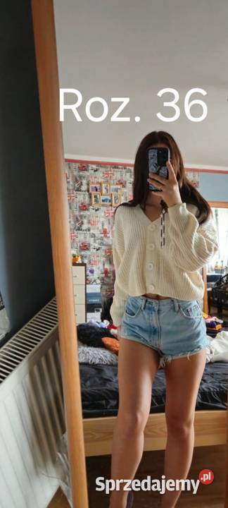 Biały sweter damski Rozpinane Brodnica