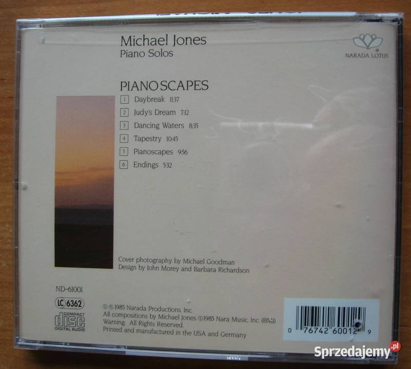Michael Jones Pianoscapes Piano Solos Narada Kępice
