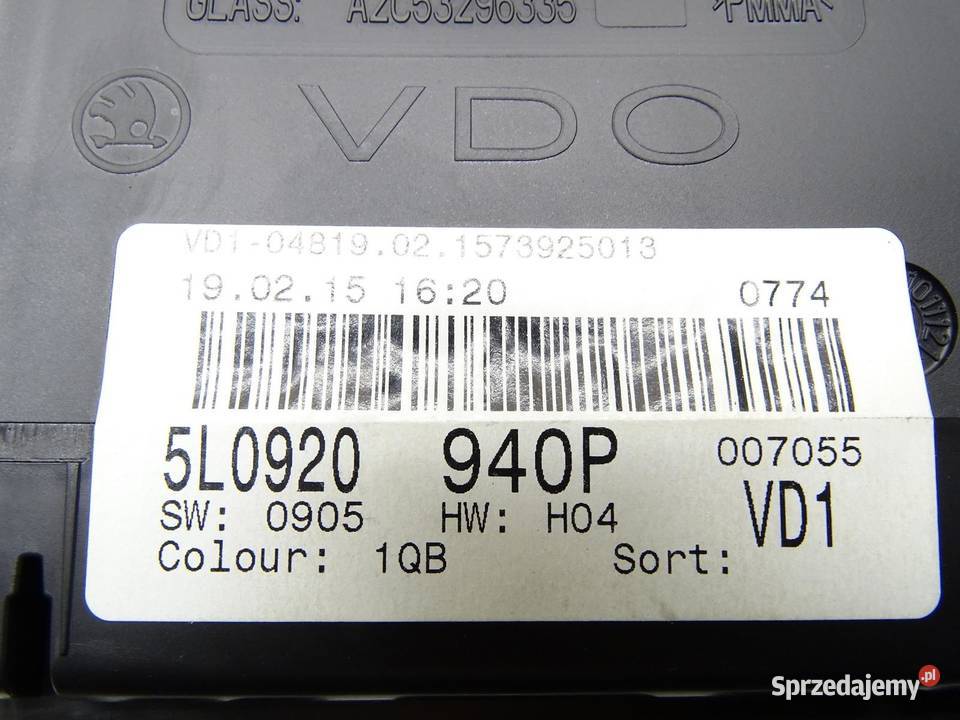 LICZNIK ZEGARY 5L0920940P 20 TDI SKODA YETI LIFT osobowe