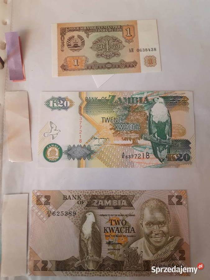 Banknot kolekcjonerski Zambia Tadżykistan Ruda Śląska