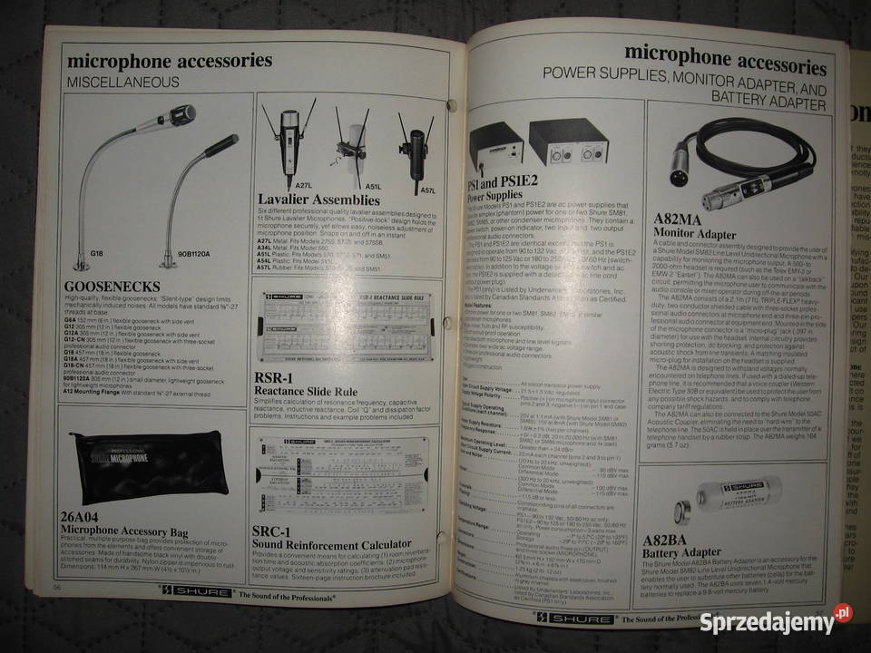SHURE Microphone and Circuitry Products 1981 pomorskie