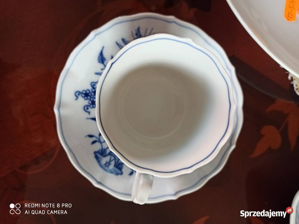 Talerzyk deserowy Meissen Miśnia Wzór cebulowy Porcelana i szkło
