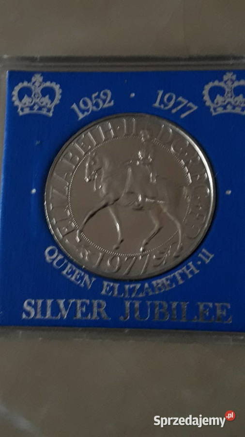 Moneta srebrny jubileusz królowej Elżbiety II Janów Lubelski