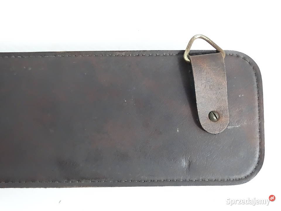 Stary skórzany pokrowiec etui na fajki vintage Biłgoraj