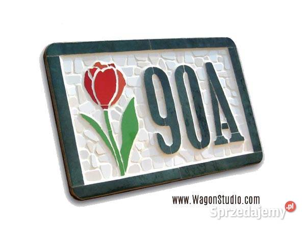 Tabliczka adresowa ceramiczna z numerem na dom mazowieckie Warszawa