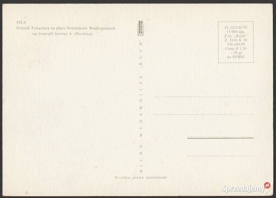 PIŁA POMNIK 1000LECIA 1970 BO Łódź sprzedam