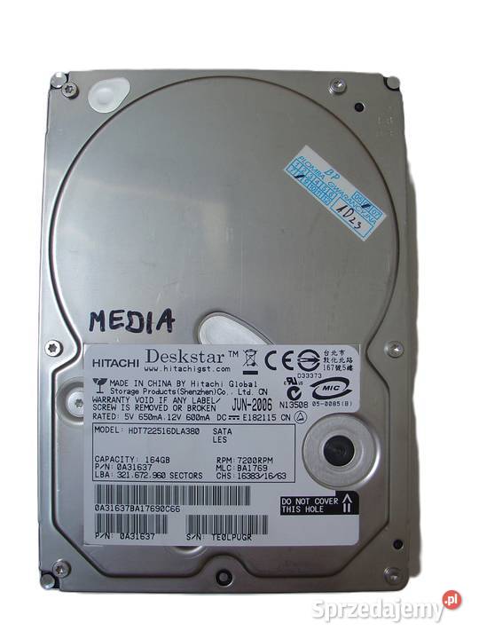 Dysk twardy Hitachi Deskstar HDT722516380 SATA