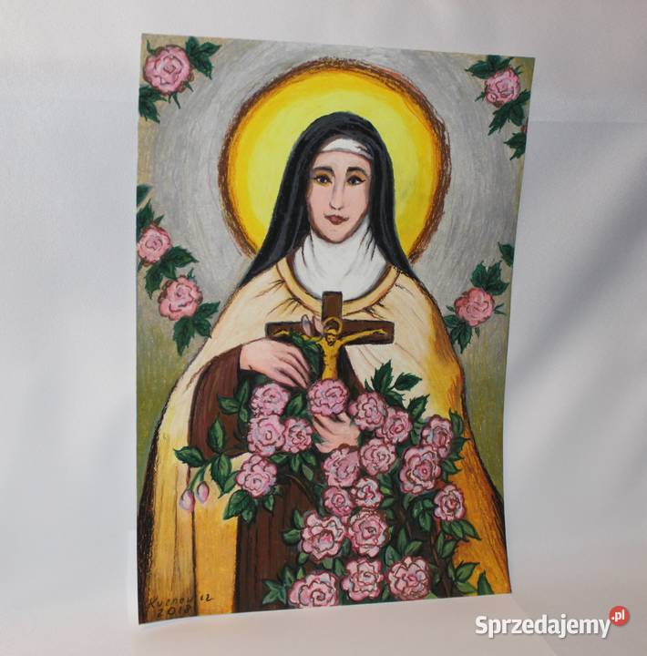 Obraz pastele święta Teresa dzieciątka Jezus z Malarstwo wielkopolskie Stare Miasto