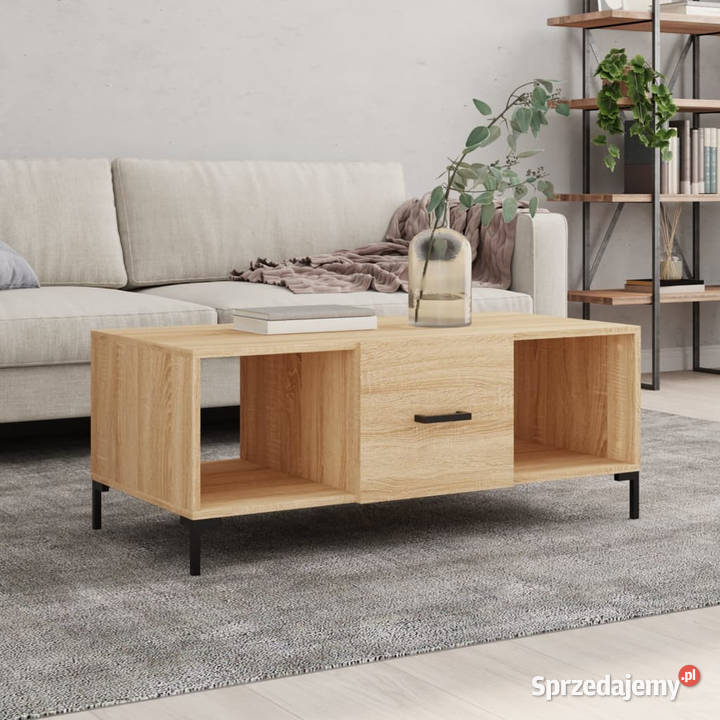 Stolik kawowy dąb sonoma 102x50x40 materiał Warszawa