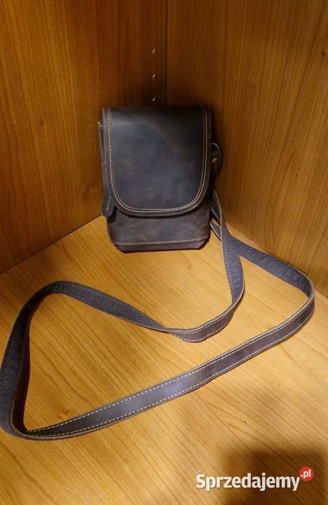 Zupełnie nowa torebka na telefon skóra brązowa Lublin