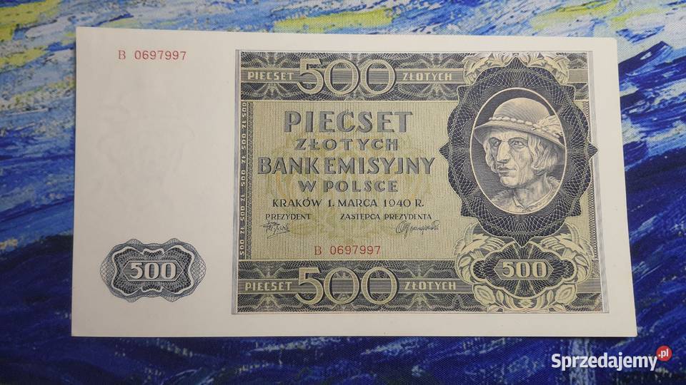 Unikatowy zestaw banknotów GG Bank Emisyjny 1940 Warszawa