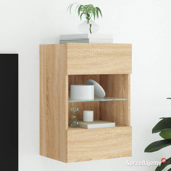 Ścienna szafka TV z LED dąb sonoma 40x30x605 Warszawa sprzedam