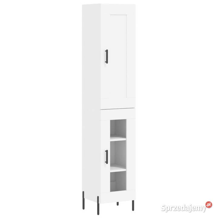 Wysoka szafka biała 345x34x180 materiał Warszawa