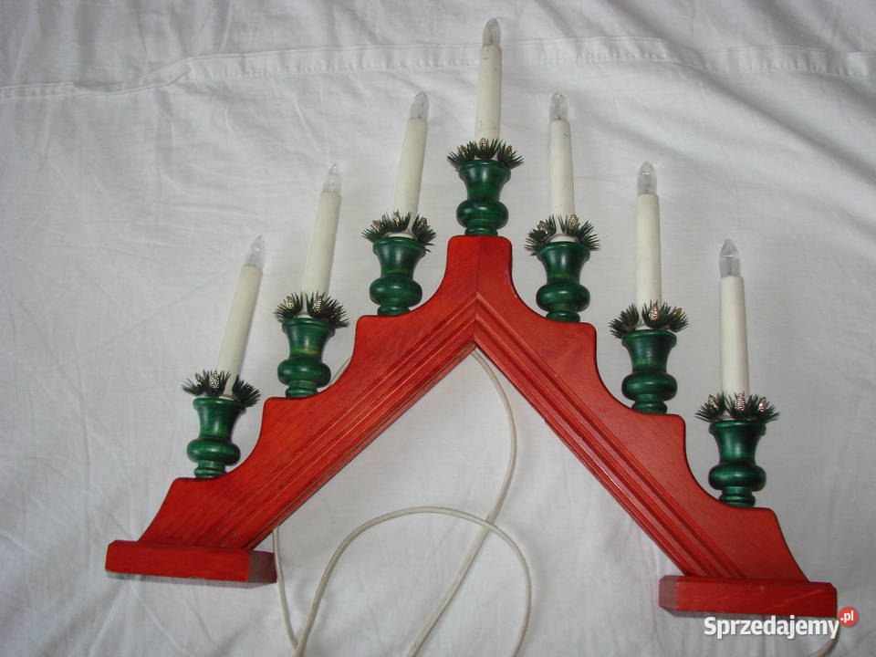 szwedzki drewniany świecznik adwentowy pomorskie Pruszcz Gdański