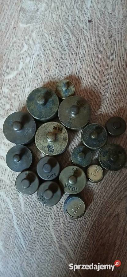 Stare mosiezne odważniki Wagi i miarki kuchenne Kraków