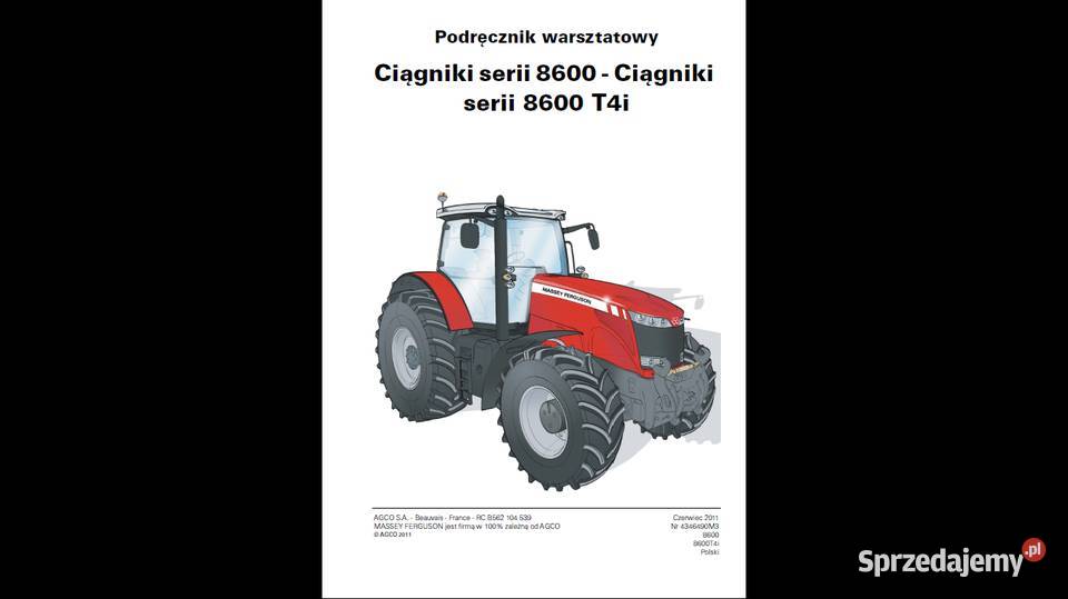MASSEY FERGUSON Ciągniki serii 8600 instrukcja Gdańsk