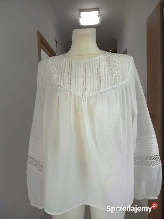 Bluzka HM Kremowa Haft Ażur Boho Nowa z Metka XL Łomża sprzedam