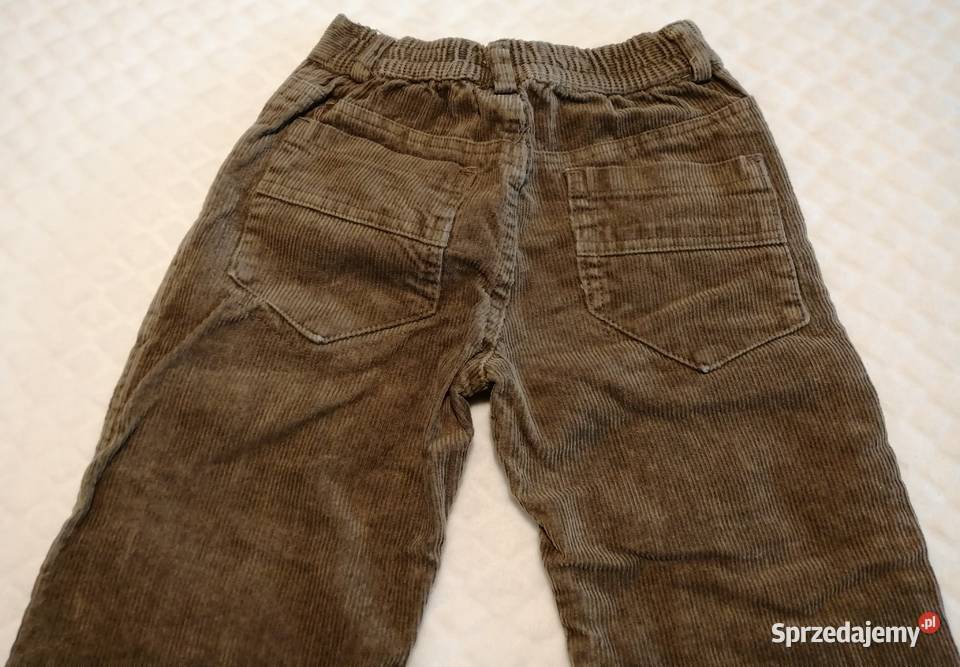 Spodnie sztruksowe brązowe prążki 128 Odzież Czeladź