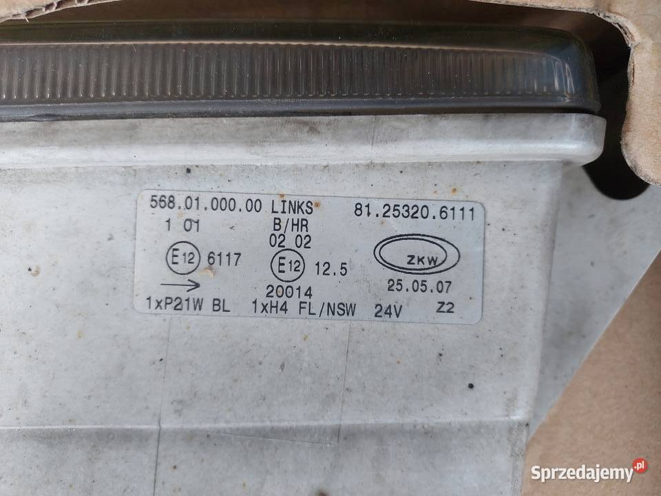 HALOGEN Z KIER MAN TGA P ciężarowe Łazy
