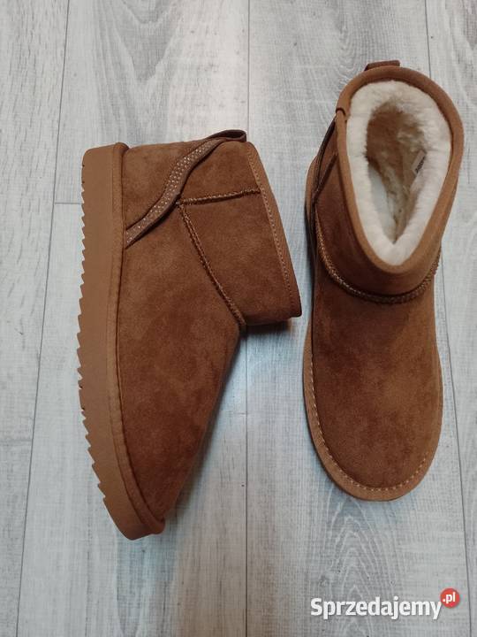 40 Brązowe ocieplane Botki zimowe śniegowce NOWE małopolskie