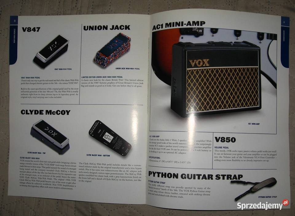 VOX Amps Catalog katalog wzmacniaczy Kępice sprzedam