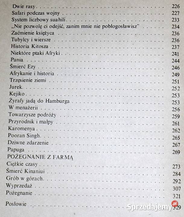Pożegnanie z Afryką Karen Blixen Rok wydania 1987 Chełm sprzedam