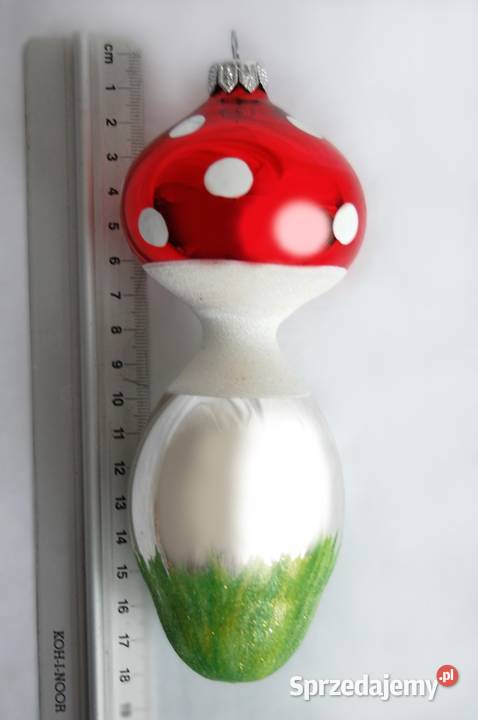Bombka szklana ręcznie malowana muchomorek 16 Boże Narodzenie Lublin