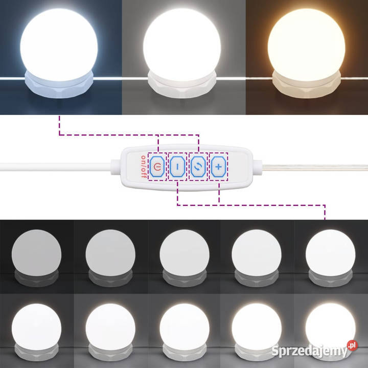 Toaletka z oświetleniem LED biała 60x40x140