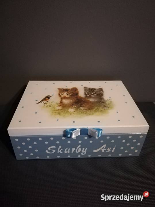 Szkatułka koty z imieniem handmade kotki drewno Kędzierzyn-Koźle