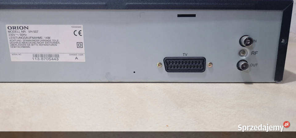 Magnetowid ORION VH507 VH 507 Video VHS Międzychód