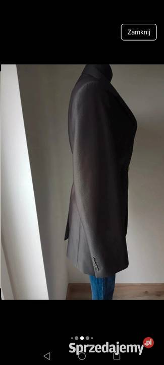 Marynarka Wełniana wool czarna o kroju męskim