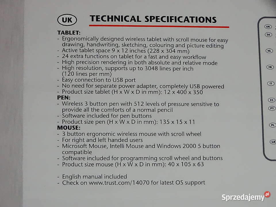 Wireless Scroll Tablet TB4200 tablet graficzny lubelskie Biłgoraj