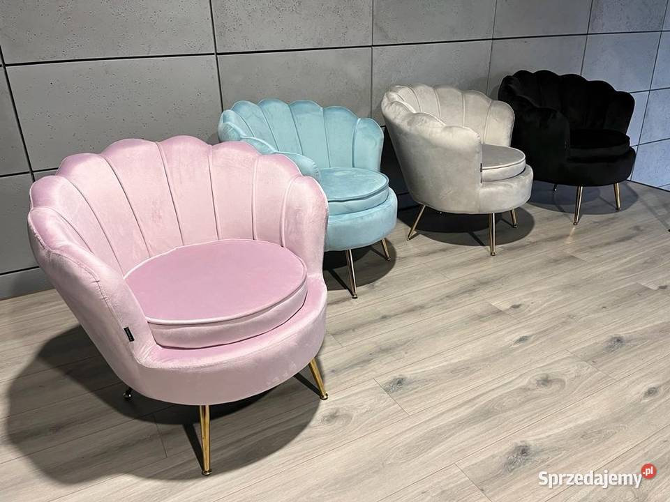 Krzesło muszelka pastelowe kolory welur mazowieckie sprzedam