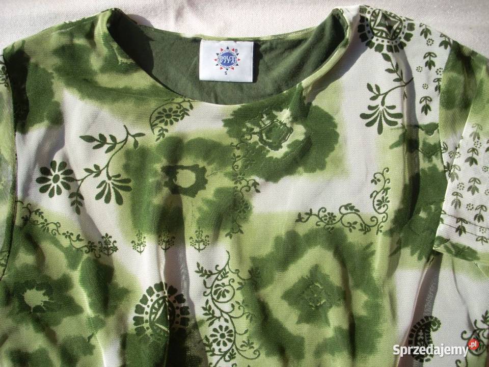 Siateczkowa Bluzka Zieleń Wzór 36 38 Rozmiar 36(S)