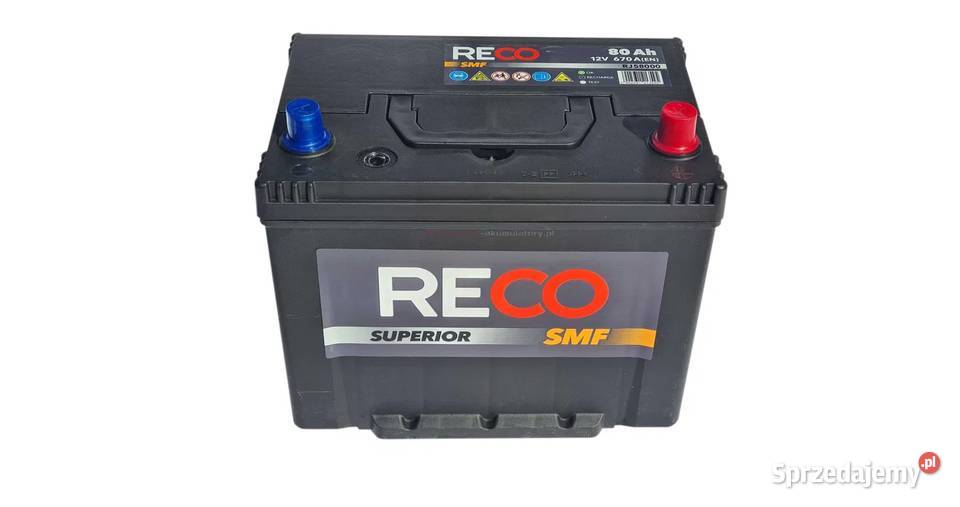 Akumulator Reco Japan 12V 80Ah 670A P Olsztyn sprzedam