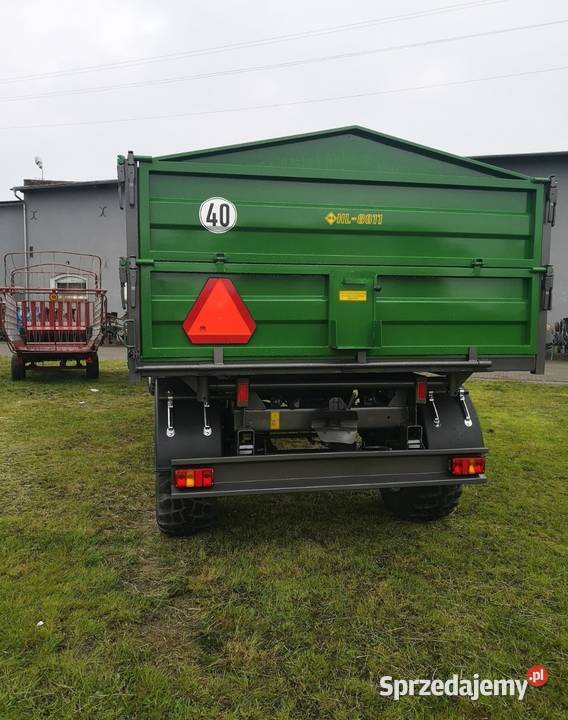 przyczepa rolnicza hl8011 dmc 12 ton 3 strony nieuszkodzony Mokra