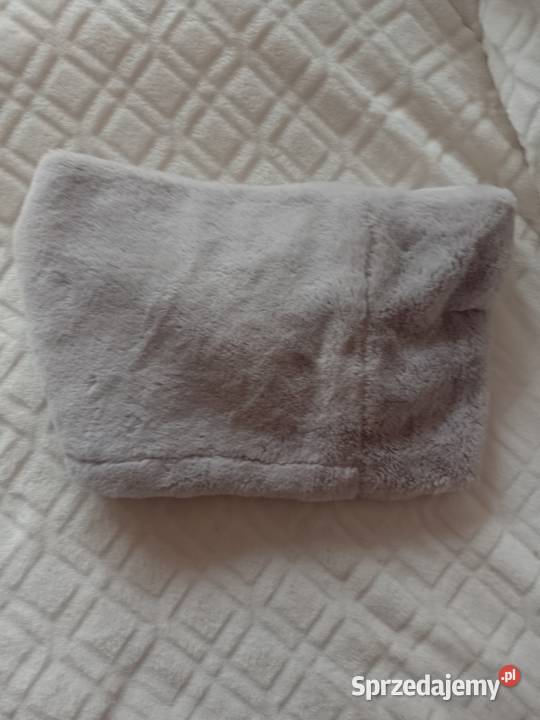 Szary Futrzany Komin kopertowy z Londynu szal Dodatki Kraków