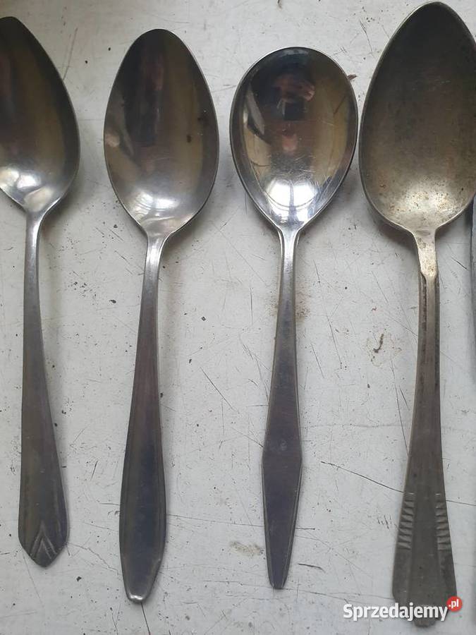 Sztućce metalowe stare vintage retro min Gerlach Warszawa