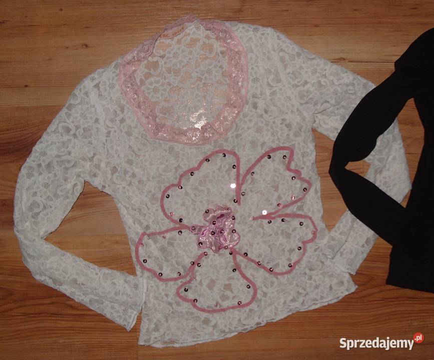 2x Siateczkowe Bluzeczki Zamek Cekiny r 3436 czarny Rawicz