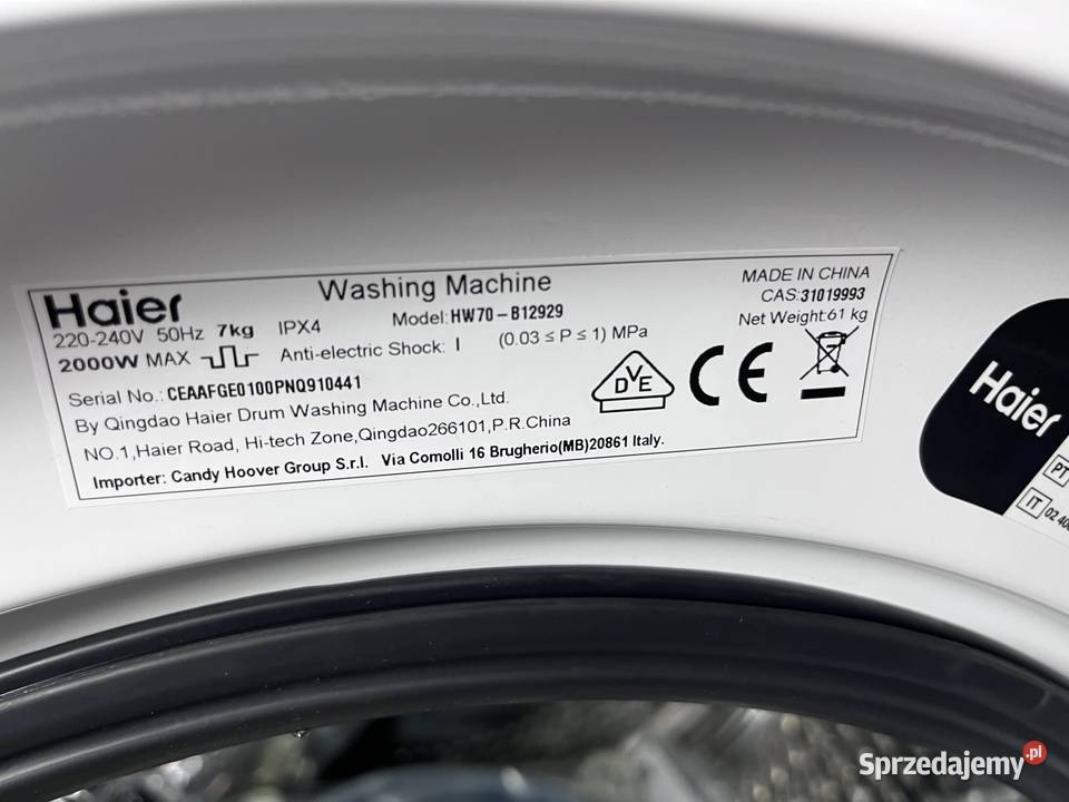 Pralka Haier IPro 3 HW70B12929S Slim 7 mazowieckie Warszawa