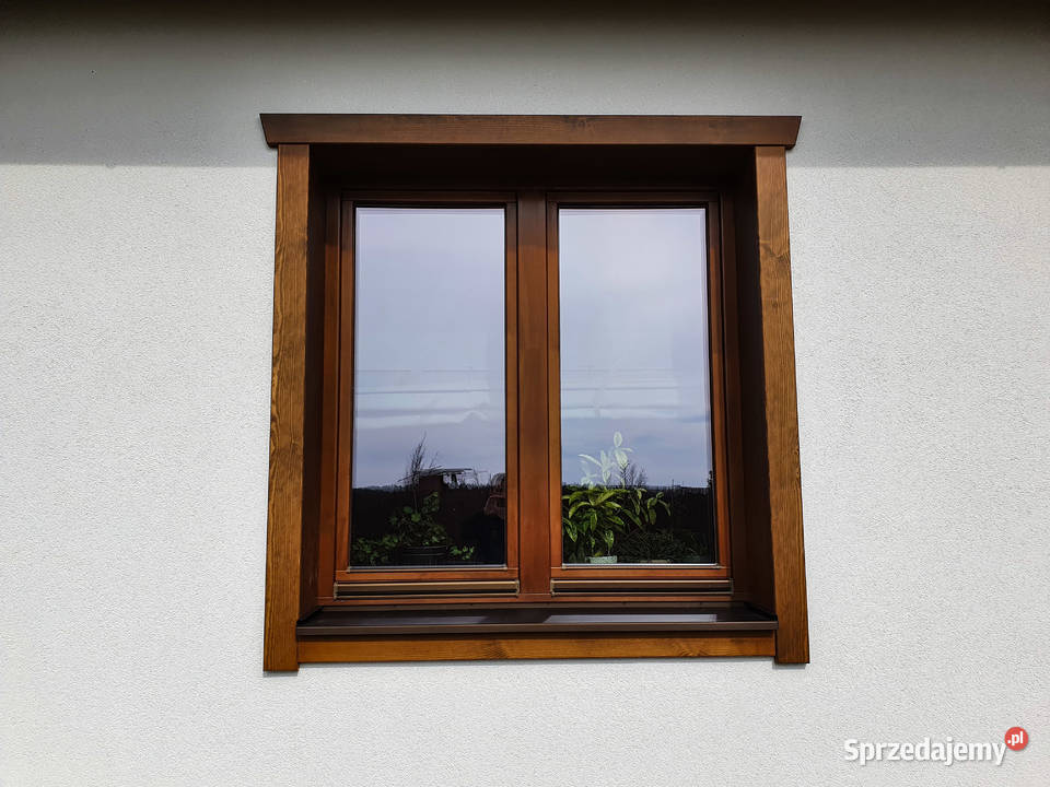 Okna Drewniane Pasywne z obróbką drewnianą 100cm małopolskie Raba Niżna