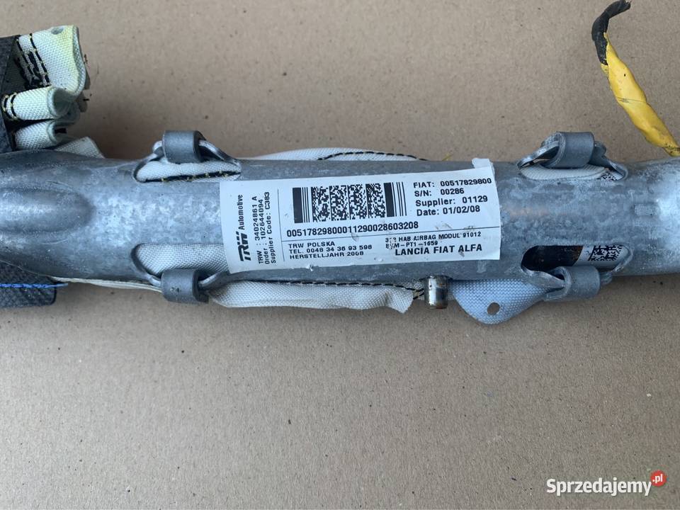 5178298000 kurtyna airbag prawa Fiat 500 Rok produkcji 2008 zachodniopomorskie Szczecin