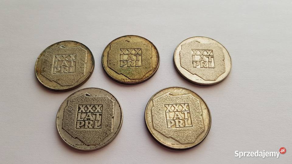5x 200 XXXlecia PRL 1974 mapka Ag srebro 625 Dąbrowa Górnicza