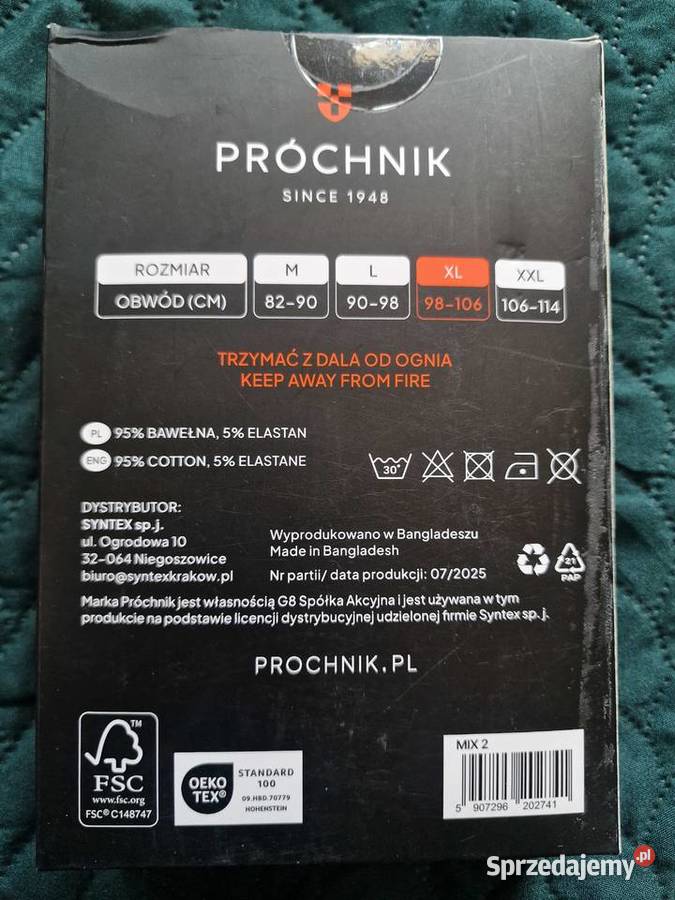 NOWE Bokserki Próchnik XL zestaw bokserek 2pak z Rozmiar XL Wrocław