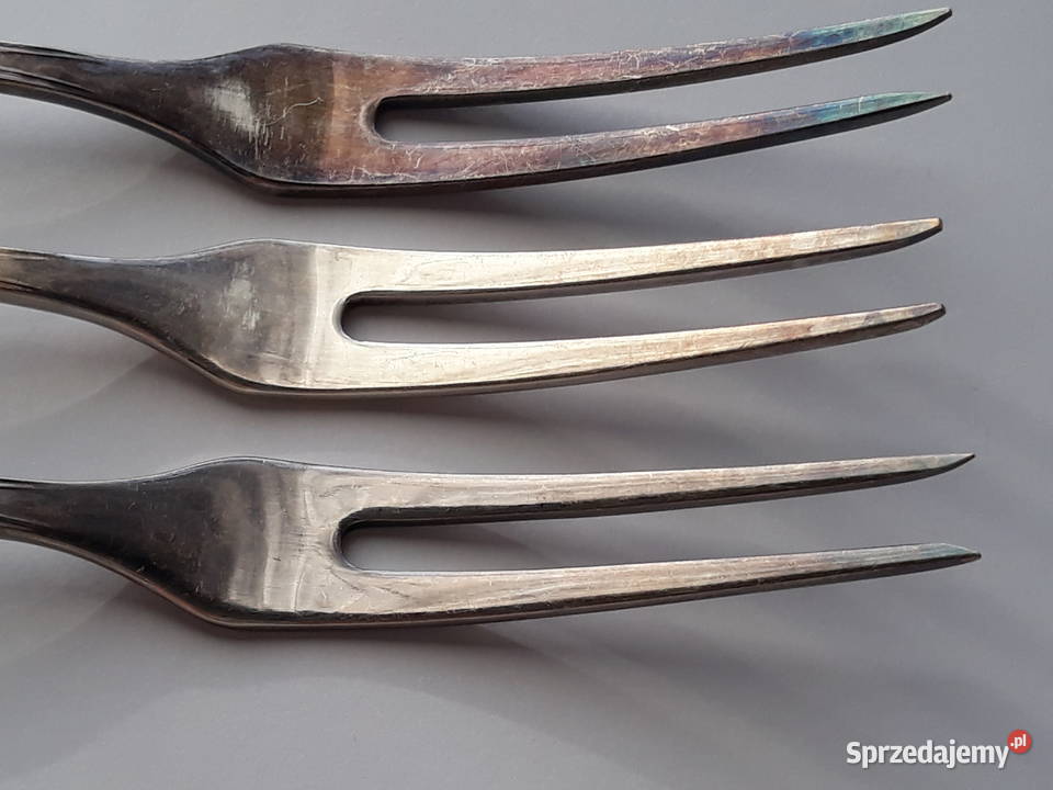 Posrebrzany widelec serwingowy do mięs wędlin Dąbrowa Górnicza
