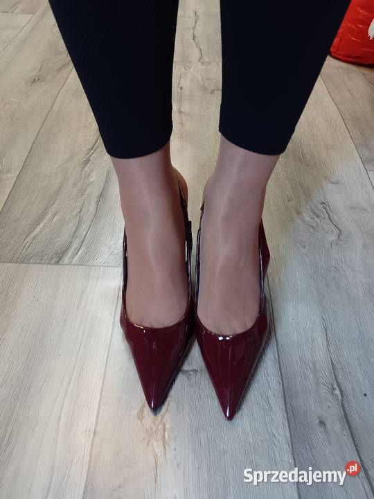 39 Bordowe Burgundowe czółenka wieczorowe z Kraków