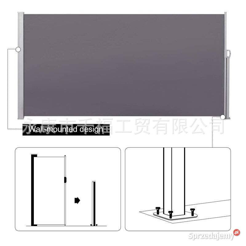 markiza roleta pionowa tarasowa czarna 160x300 Bosutów