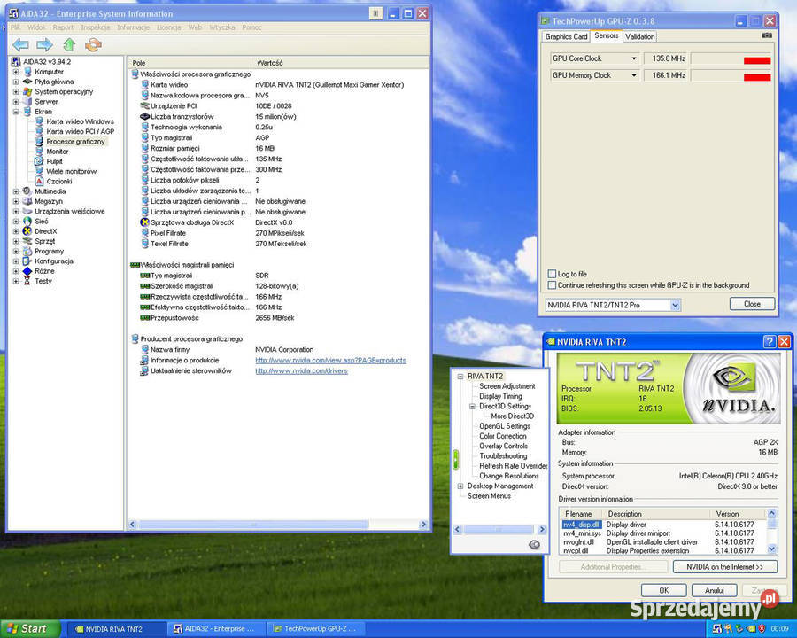GUILLEMOT Maxi Gamer Xentor NV5 TNT2 16MB SDR Podzespoły bazowe sprzedam