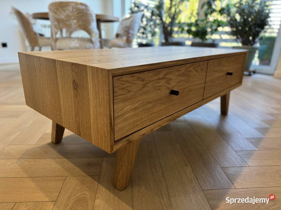 Ława dębowa z szufladami